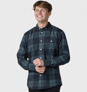 Flanell-Hemd "Nikolaj" - moss green/black