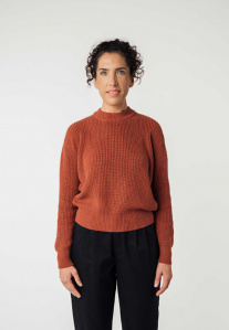 Rippstrick Pullover "Manika" - mahagoni melange