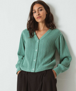 Knit Cardigan "Garine" - emerald