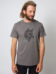 Zerum Herren T-Shirt "Wolfkopf" - stone