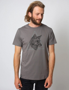 Zerum Mens T-Shirt "Wolfkopf" - stone