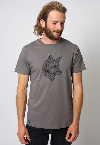 Zerum Herren T-Shirt "Wolfkopf" - stone