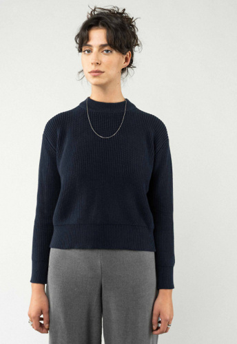 Rippstrick Pullover "Manika" - navy