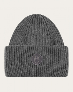 Big Rib Beanie (wool) - dark grey melange