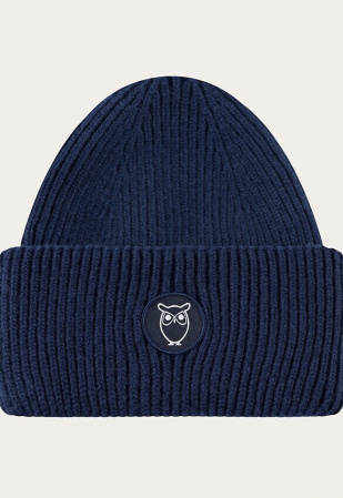 Big Rib Beanie (Wolle) - dunkelblau