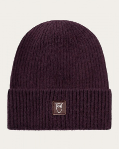 High Wool Beanie (Wolle) - deep mahogany