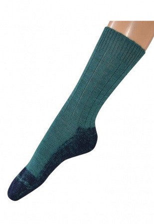 Hirsch Natur Trekking Socke - türkis/marine
