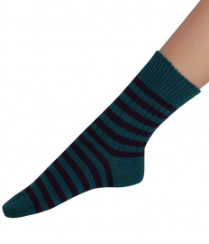 Woolen sock - teal/navy