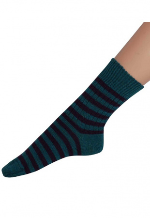 Woolen sock - teal/navy