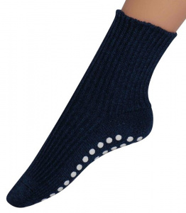 Knit Socks with Grip - navy