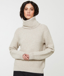 Rib Knit "Poplar" (wool) - sand melange