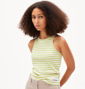 Rib Top "Kanitaa Stripes"- super lime/pink light