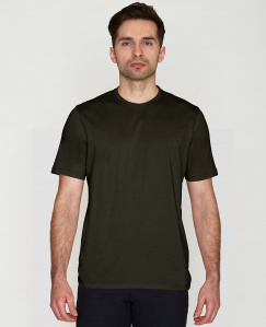 Basic Tee - dunkelgrün meliert