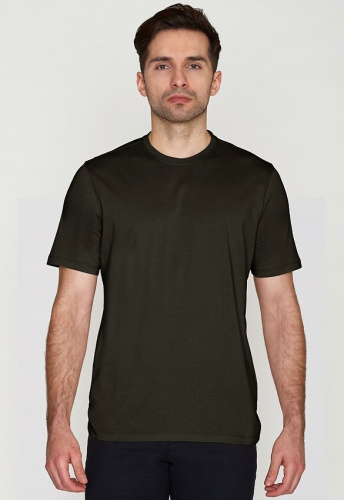 Basic Tee - dunkelgrün meliert