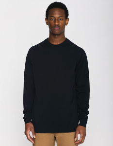 Karl regular merino knit crew neck - total eclipse