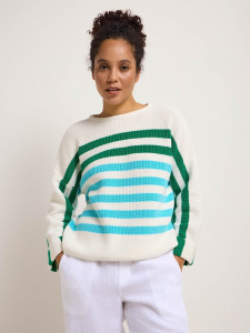 Lanius "Striped Knit Jumper" - off white/green/aqua