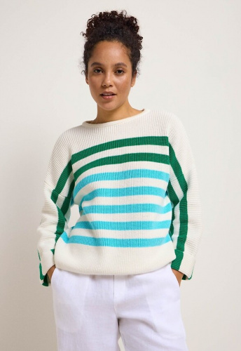 Lanius "Streifenpullover" - off white/green/aqua