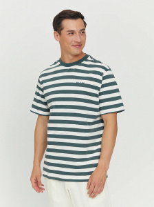 T-Shirt "Driggs Striped" - pale ocean/off white