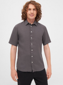 Givn Linen Short Sleeve Shirt "GBDylan" - taupe