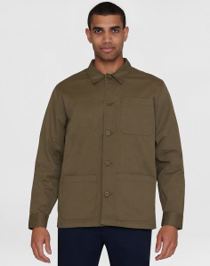 Twill Overshirt - burned olive