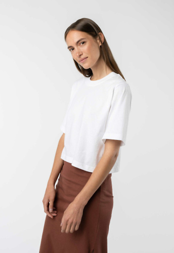 Cropped T-Shirt "Desna" - weiß