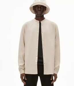 Stand Up Collar Linen Shirt "Vaaleronimus Lino" - sand