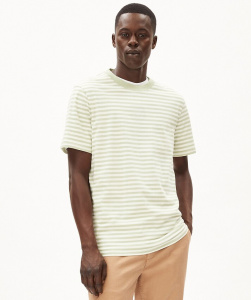 T-Shirt "Vegaas Stripes" - oatmilk/light matcha