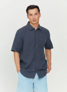 Short SLeeved Linen Shirt "Leland" - ink blue