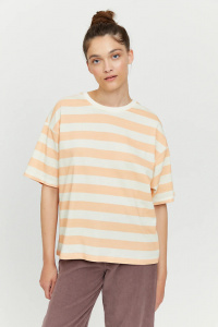 T-Shirt "Ravi" - apricot/offwhite