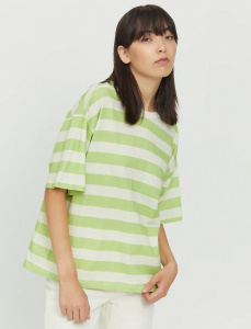 T-Shirt "Ravi" - apple green/offwhite