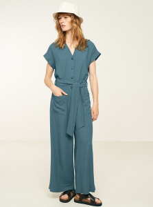 Jumpsuit "Dianella" (linen) - lake green