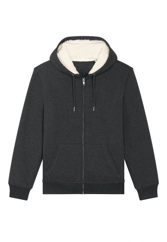 Zip-Hoodie "Hygger" - dark heather grey