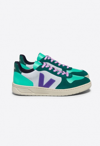 Veja "V-10 Suede Multico" - swan purple pierre