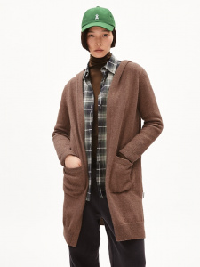 Wool Knit Cardigan "Warmaa" - cinnamon dust melange