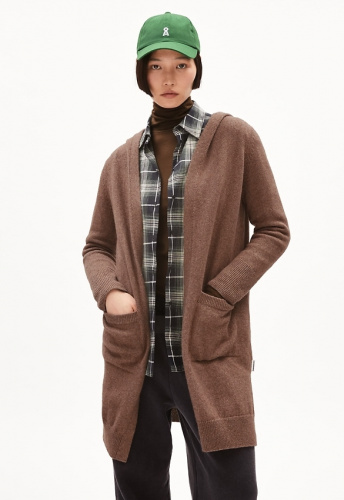 Wool Knit Cardigan "Warmaa" - cinnamon dust melange