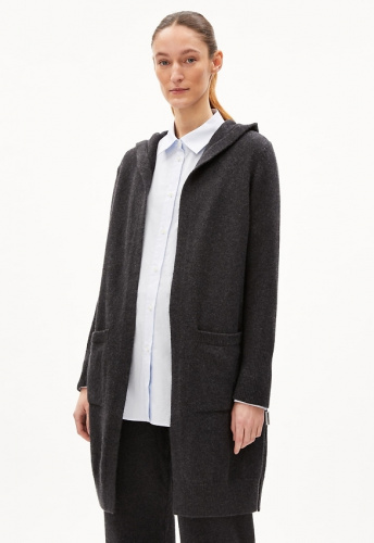 Wool Knit Cardigan "Warmaa" - steel melange