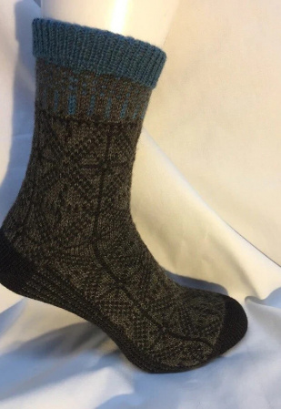 Umschlagsocke - braun/türkis