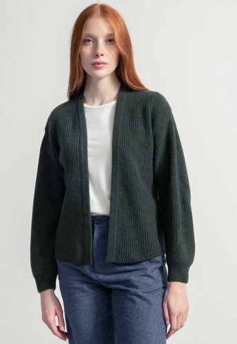 Cashmere Cardigan "Margherita" - green foresta