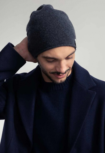 Woll-Beanie "Frank" - grigio carbone