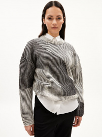 Wool Knit Sweater "Mayraa Vanise" - black/off white Wool Knit Sweater "Mayraa Vanise" - black/off white