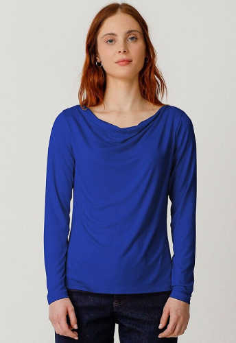 Wasserfall-Longsleeve "Hiru" - blau