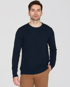 Vagn regular bubble knit crew neck - total eclipse