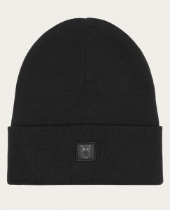 Knitted Rib Beanie - black
