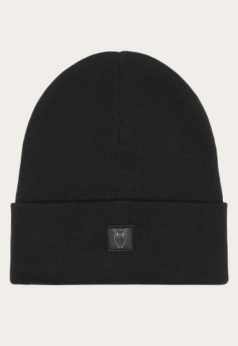 Knitted Rib Beanie - schwarz