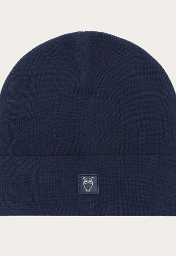 Feinstrickmütze aus Merino-Wolle - dunkelblau