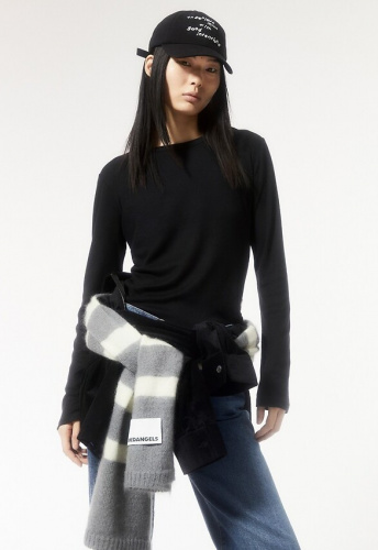 Longsleeve (Viskose/Wolle) "Maiaa Luannaa" - schwarz