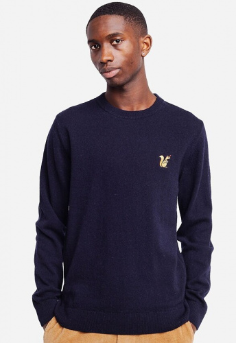 Wollstrick-Pullover "Esquilo" - navy