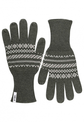 Strick-Handschuhe "Rishi" - grün melange gemustert