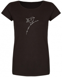 Ladies T-Shirt "Rotkehlchen" - schwarz