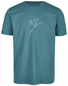 T-Shirt "Rotkehlchen" - graugrün